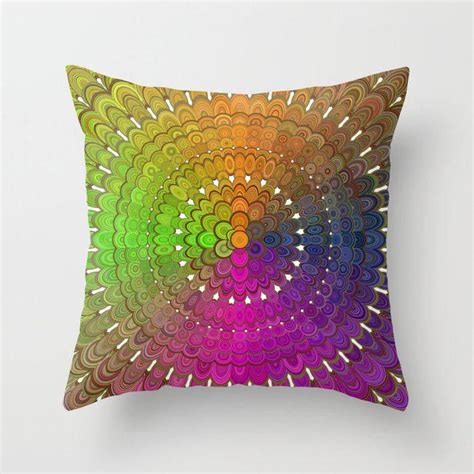 Colorful Floral Mandala Throw Pillow By David Zydd Mandalathrowpillow Bestpillows