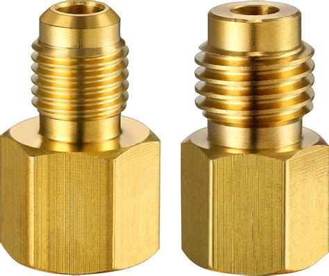 2 Pieces 6015 R134a Brass Refrigerant Tank Adapter To R12 Fitting Adapter 1 2 Female