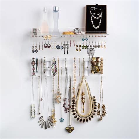 Wall Jewelry Organizer Hanging Crystal Clear Acrylic Jewelry Holder