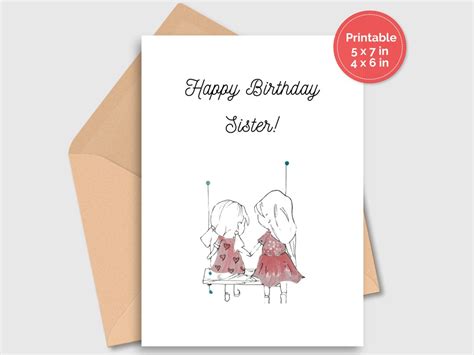 Birthday Card Sister Sister Birthday Card Pink Birthday Card for Sister ...