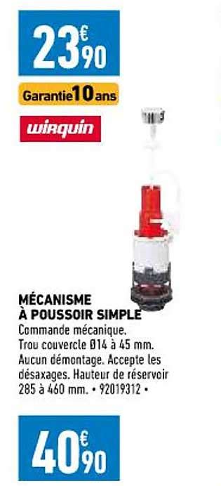 Promo M Canisme Poussoir Simple Wirquin Chez Brico Cash Icatalogue Fr