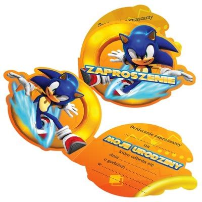 Zaproszenia Urodzinowe Dla Dzieci Sonic Allegro Pl