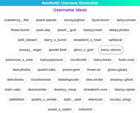 Aestheic Usernames Free