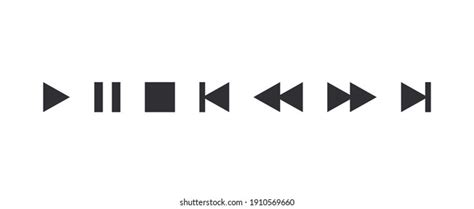 2 554 Rewind Play Pause Fast Forward Icons Stock Vectors Images