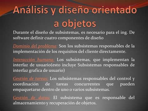 Analisis Y Diseño Orientado A Objetos