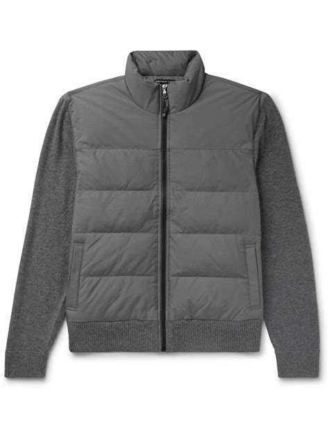 James Perse Quilted Nylon Panelled Wool And Cashmere Blend Down