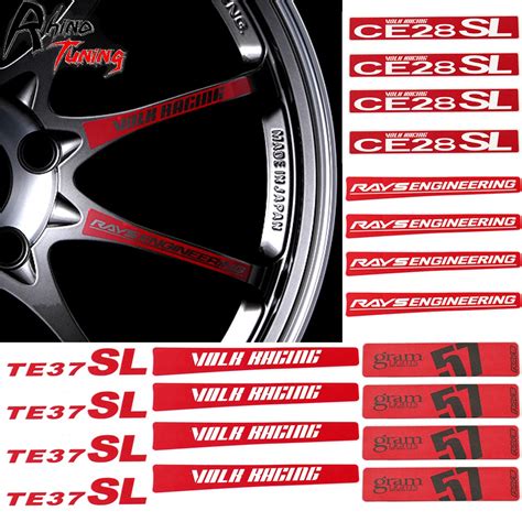 4pcs Set Rays Volk Racing Car Wheel Spoke Sticker For Te37 Sl Ce28