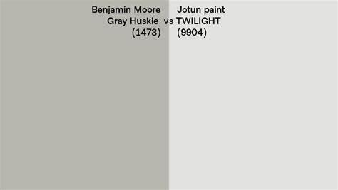 Benjamin Moore Gray Huskie 1473 Vs Jotun Paint TWILIGHT 9904 Side