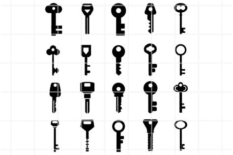 Key SVG. Door key clipart. Key cutting set. Ket (1541526)