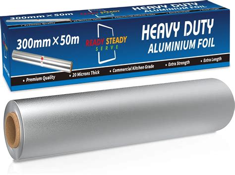 Premium Heavy Duty Aluminium Tin Foil 20 Micron 50m X 30cm Wide Roll