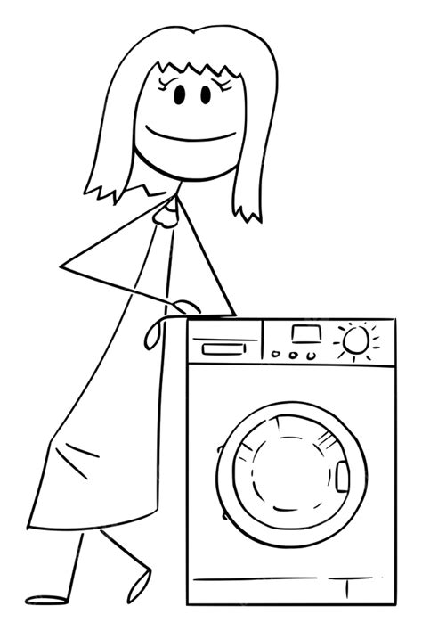 Washing Machine Repair Vector Design Images Seller Or Woman Showing