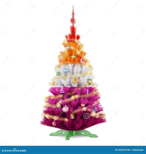 Lesbian Flag Painted On The Christmas Tree D Rendering Stock