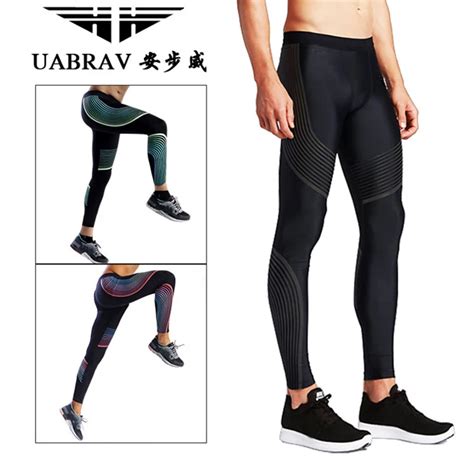 Uabrav Running Tights Men Sports Leggings Sportswear Yoga Trousers