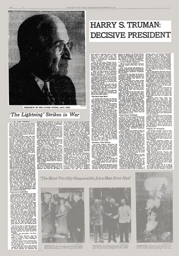 HARRY S. TRUMAN: DECISIVE PRESIDENT - The New York Times