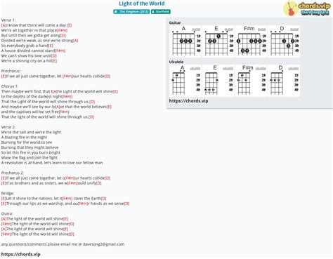 Hợp âm: Light of the World - cảm âm, tab guitar, ukulele - lời bài hát ...