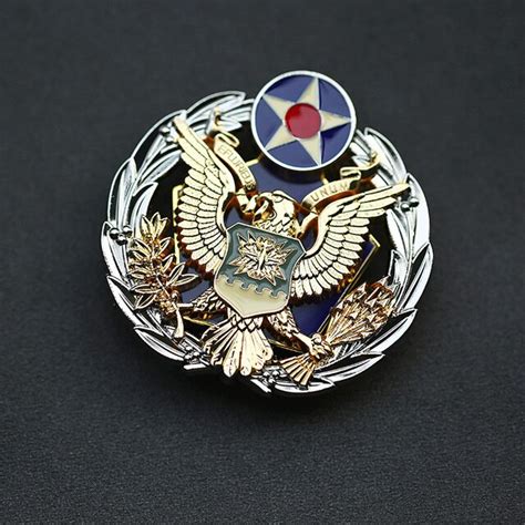 Usaf Air Force Identification Badge Air Staff Regulation Insignia Metal Pin Military Shopee