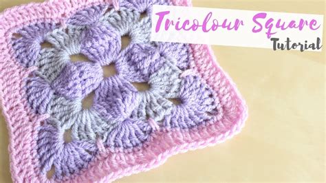 Crochet Tricolour Square Tutorial Bella Coco Youtube