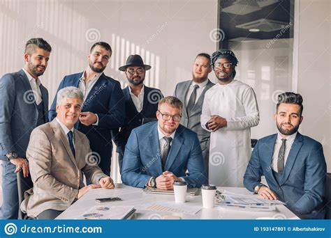 Multiracial Group Of Business Team Consisting Of Men Only With