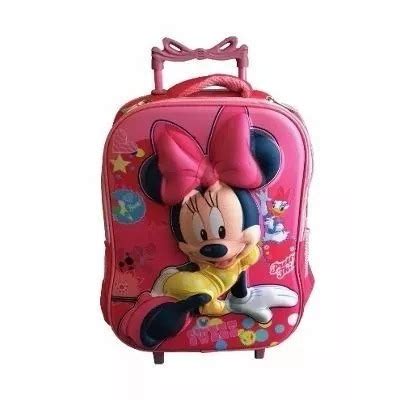 Mochila Minnie Rodinhas Infantil Escolar D Alto Relevo R Em