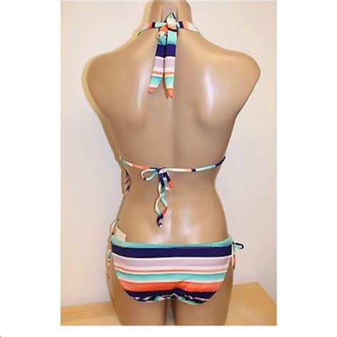 Bar Iii Swim Bar Iii Striped Fushion Piece Bikini Set Poshmark