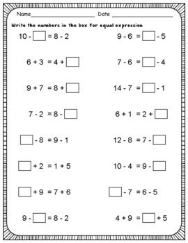 Equivalent Expression With Addition And Subtraction Worksheets TpT