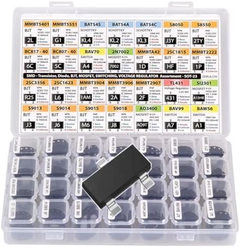 Smd Sot Electronic Components Assortment Transistors Bjt Mosfet