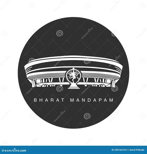 Bharat Mandapam With Nataraj Shiva Statue Vector Icon. Pillared Hall ...