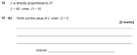 Gcse 9 1 Maths Direct And Inverse Proportion Past Paper Questions