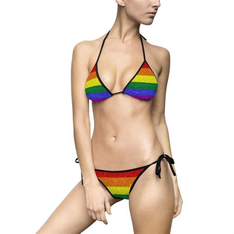 Rainbow Bikini Etsy