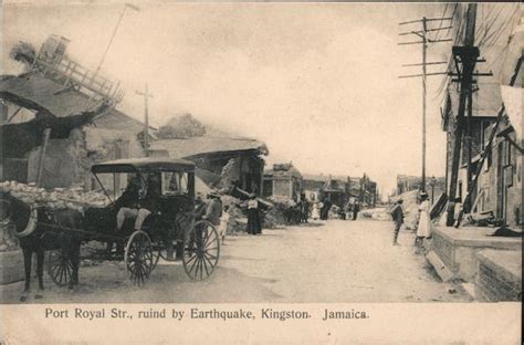 Kingston: Port Royal Street with Earthquake Damage Jamaica Postcard