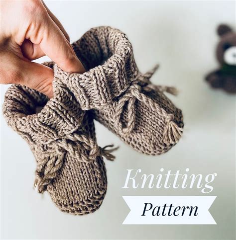 Knitting Pattern for Baby Booties, Easy Knitting Pattern, PDF Pattern, Baby Shoe Pattern for ...