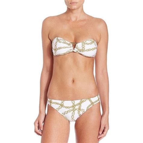 Michael Kors Chain Shirred Bandeau Bikini Top Bandeau Bikini Top