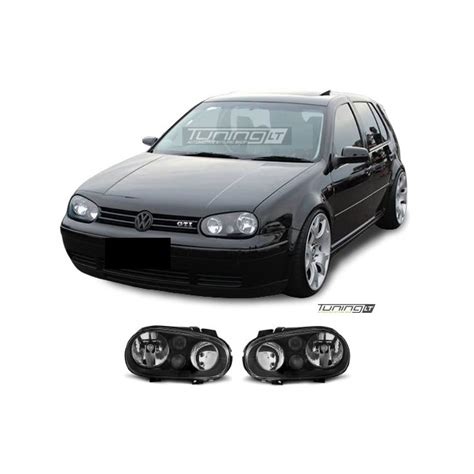 For Vw Golf Mk4 Headlights With Fog Lights Black