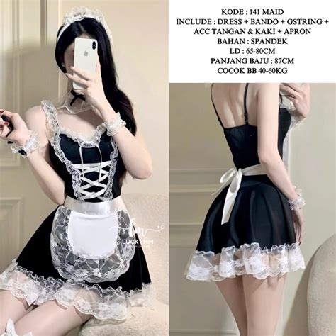 Jual Lingerie Sexy Cosplay Maid Uniform Sexy Lingerie Cosplay Pelayan