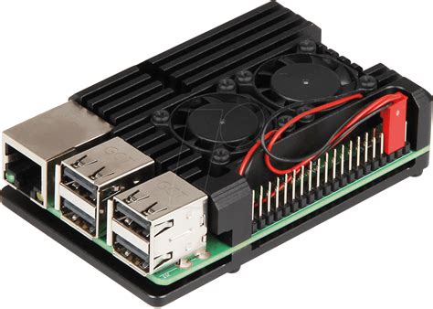 RPI CASE ALU3FAN Housing For Raspberry Pi 3 Aluminium Fan Black At