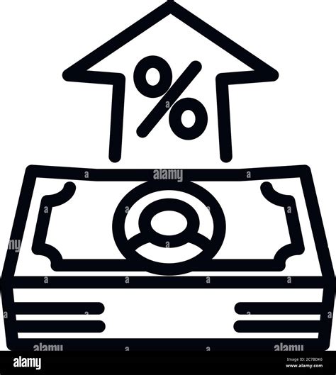 Icono De Porcentaje De Dinero En Efectivo Contorno Porcentaje Dinero