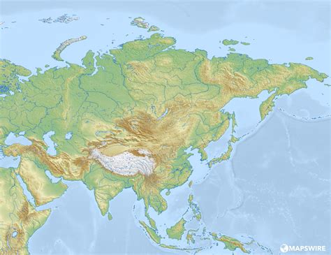 4 Free Printable Physical Map Of Asia In Detailed Physical Map Of Asia ...