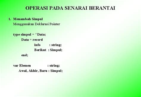 Senarai Berantai Linked List Fajrizal Senarai List Adalah