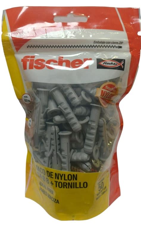 Kit De Tarugos Nº8 Y Tornillos X 50 Unidades Fischer Placas Fagua Audax