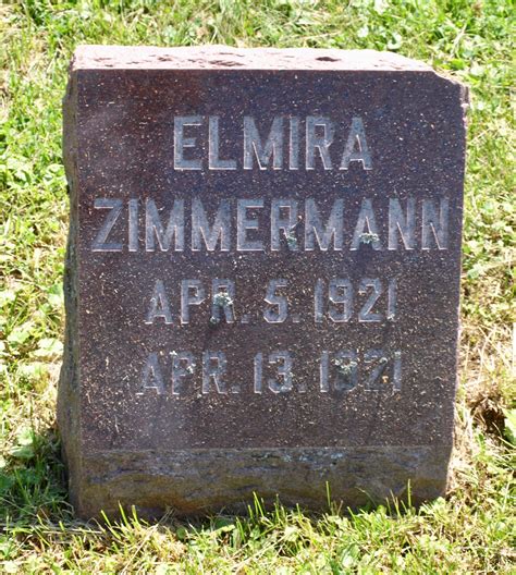 Elmira H Zimmermann (1921-1921) – Memorial Find a Grave
