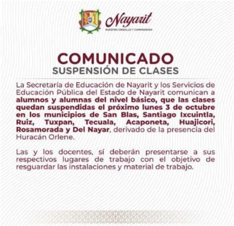 Suspenden Clases En Nayarit Por Paso Del Huracán Orlene