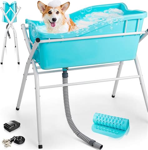 Handnam Dog Bath Tub Portable Dog Washing Bathing Station