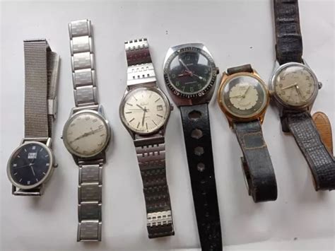 Lot De Montres Anciennes Vintage M Canique Automatique Et Quartz Eur