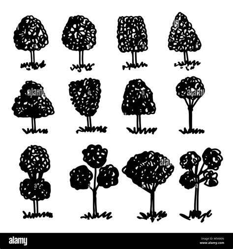 hand drawn tree stock vector image art alamy