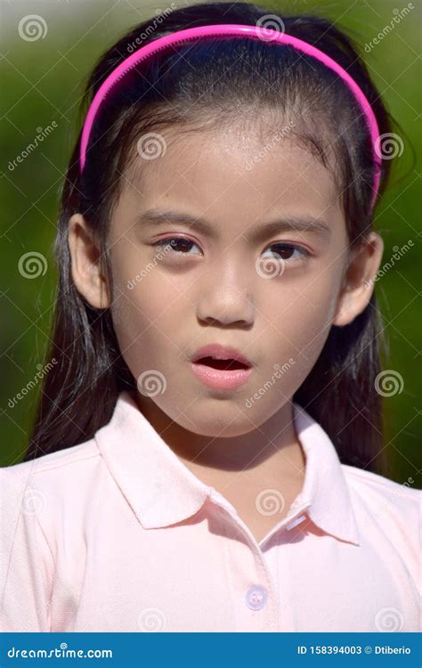 A Confused Beautiful Filipina Female Adolescent Stock Image Image Of