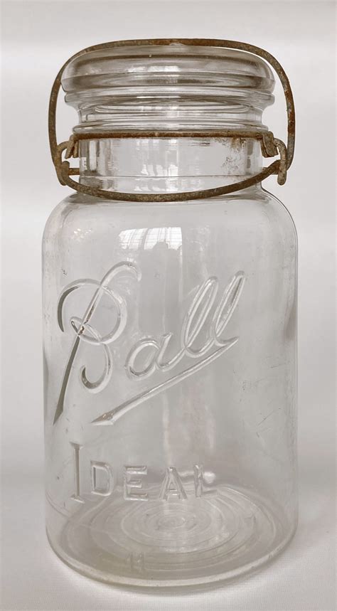 Clear Glass Mason Jar Ball Ideal With Wire Bailglass Lid Etsy