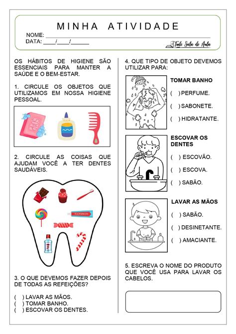 Atividades De Higiene Pessoal Educa O Infantil In Peda