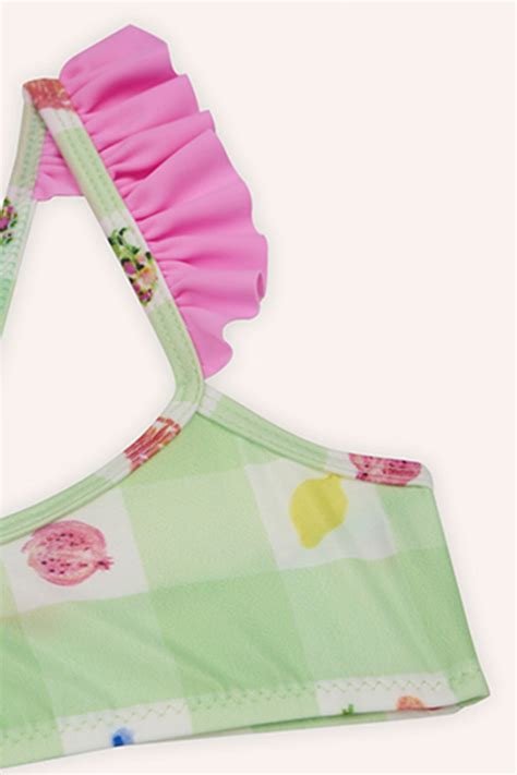 Kız Çocuk Meyve Desenli Bikini Yeşil Satın Al Panço