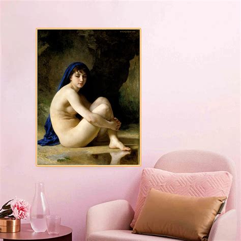Citon Canvas Oil Painting William Adolphe BouguereauSeated Nude 1884Artwork Poster Picture