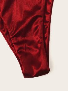 SHEIN Swim Chicsea Satin Triangle Tanga Bikini Swimsuit SHEIN UK